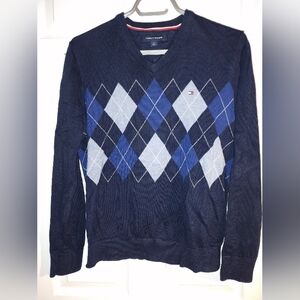 Men's Navy Argyle Sweater